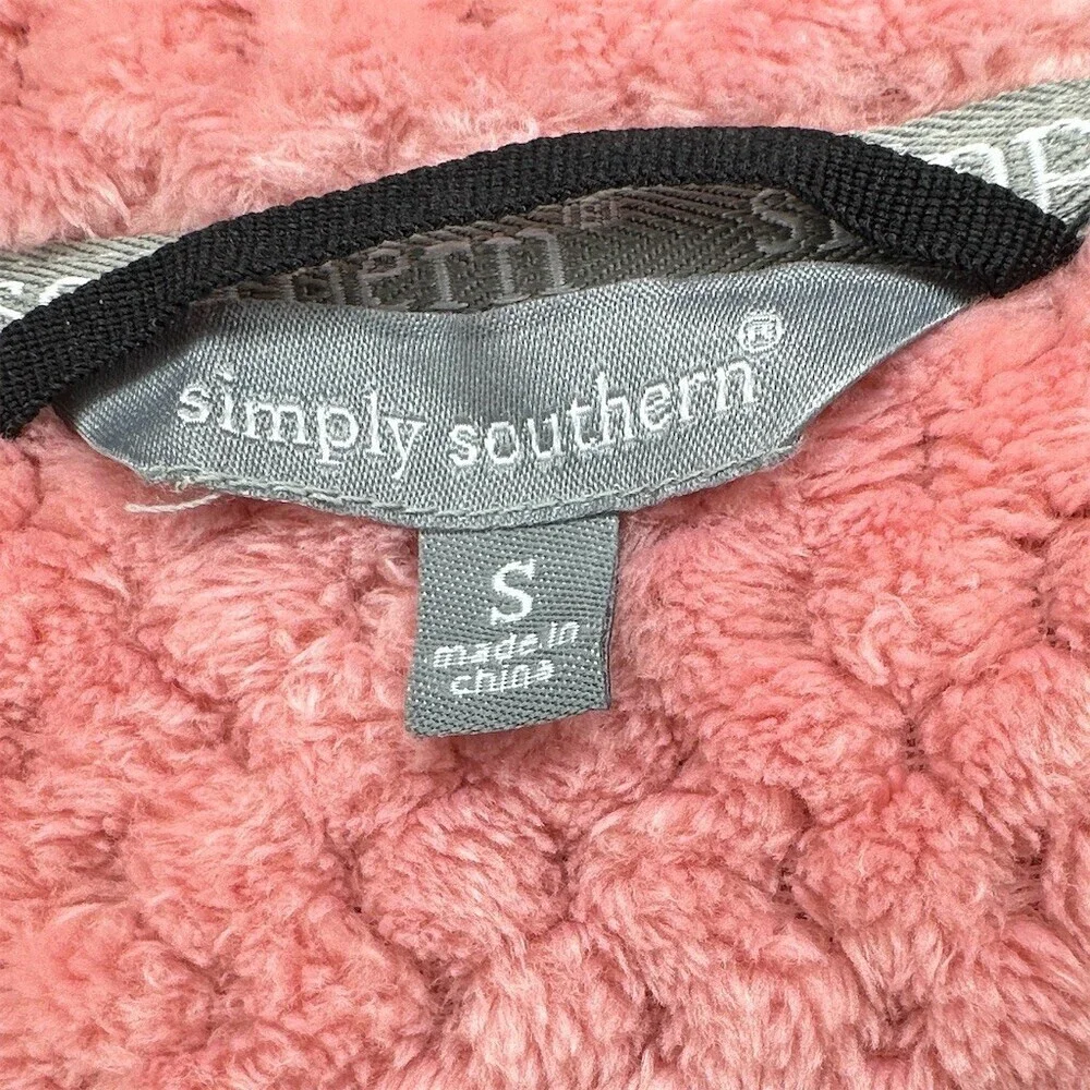 SIMPLY SOUTHERN BLOSSOM LONG SLEEVE SOFT SHERPA PULLOVER SWEATSHIRT size S